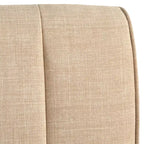 Lifestorey Set da Pranzo Banquette Kerrington con Schienale Canale, 4 Pezzi, Noce/Crema: Tessuto Effetto Lino, Tavolo con Piedistallo