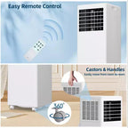 8K BTU Portable Air Conditioner - 3-in-1 Cooling, Dehumidifier & Fan for 350 Sq Ft with Sleep Mode & 1-Year Warranty
