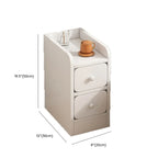 Simple White Natural Wood 2-Drawer Nightstand