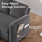 Dyonery 81 Sectional Sleeper Sofa, L-Shaped Pull Out Couch with Reversible Storage Chaise, USB, Reclining Backrest