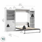 Murphy Bed and Two Shelving Units with Drawers 126-Inch Wall Bed