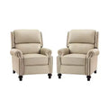 Set di 2 Poltrone Reclinabili Elisabete Moderne in Vera Pelle con Borchie Vintage per Salotto e Camera da Letto | ART OF LIVING DESIGNS
