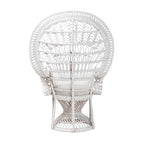 Modern Bohemian White Natural Rattan Peacock Chair