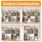 Sistema di armadietto autoportante Besiost con 8 aste appendiabiti e cassetti, organizer appendiabiti con 10 ripiani