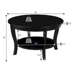 Round Coffee Table with Shelf