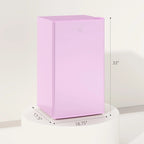 HOMCOM 3.2 Cu.Ft Mini Fridge with Freezer, Single Door Compact Refrigerator with Adjustable Thermostat for Bedroom