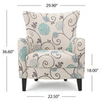 Fauteuil rembourré à dossier haut avec pieds en bois Modern Retro 30.25 pour le salon
