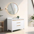 Vanity Art Bathroom Vanity with Ceramic Sink and Engineered Marble Top