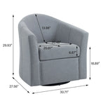 Set di 2 Poltrone Girevoli Moderne Imbottite a Barilotto, Poltrone Accent per Soggiorno