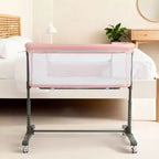 Baby Bassinet with Wheels – Beige / Gray / Pink, Bedside Sleeper, for 1 Baby