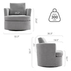 Modern Chenille Upholstered Swivel Accent Barrel Chair Set Modern Swivel Armchair for Living Room