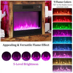 TV Stand with Electric Fireplace LED Lights Remote Controls