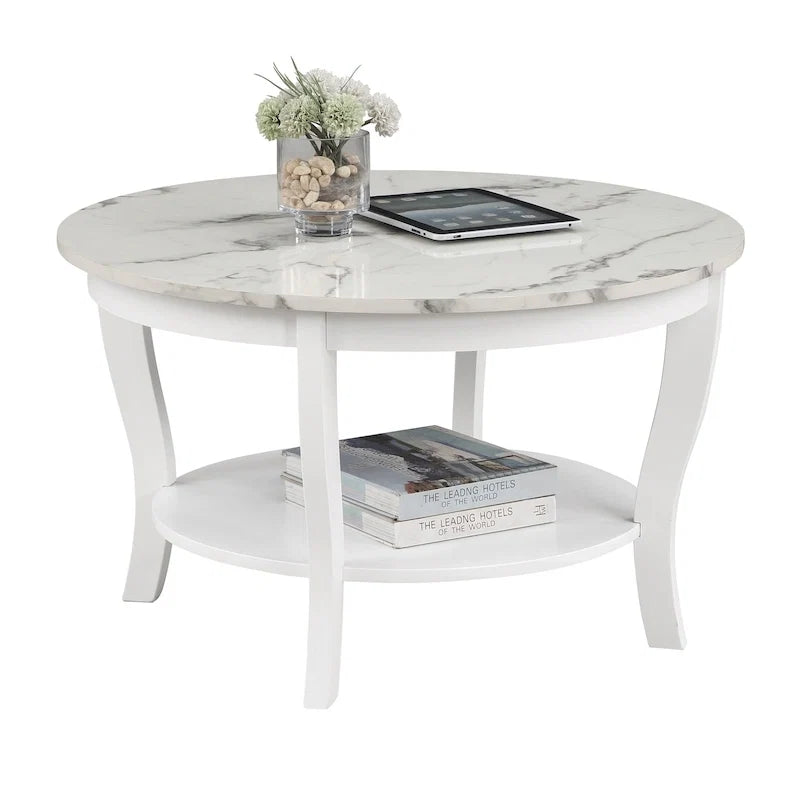 Round Coffee Table with Shelf