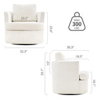 Modern Chenille Upholstered Swivel Accent Barrel Chair Set Modern Swivel Armchair for Living Room
