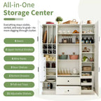 Whisen 71''H Freestanding Kitchen Storage Pantry, Large Dining Storage Cabinet Cupboard Sideboards With 6 Doors, Adjustable Shelves