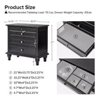 Giorgio 3 - Drawer end table with Built-In Outlets Set of 2|HULALA HOME