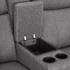 Canapé inclinable électrique MCombo 60,2 po avec massage et double chauffage, appuie-tête réglable, ports USB et Type C, tissu