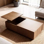 51.1 Mid-Century Modern Lift Top Coffee Table, Walnut Rectangular Center Table for Living Room