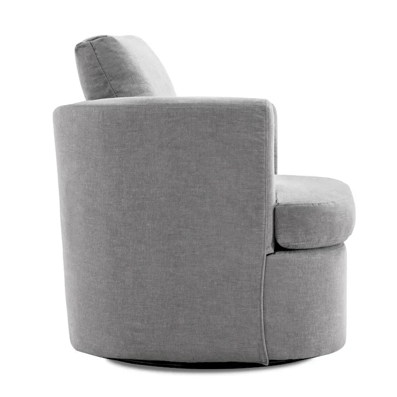 Modern Chenille Upholstered Swivel Accent Barrel Chair Set Modern Swivel Armchair for Living Room