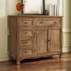 Rustic Brown Wood Accent Cabinet for Living Room Storage