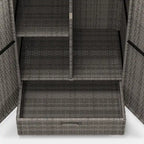 Wicker Outdoor Storage Cabinet, Pool Towel Storage Cabinet