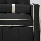 Velvet Multi-Functional Pull-Out Sofa Bed Adjustable Reclining Backrest With Pillows - N/A