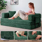 80.7 5-in-1 Convertible Sleeper Sofa Bed – Corduroy, 1200 lbs, No Assembly