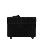 Whisen Velvet 3-in-1 King Size Pull-Out Sofa Bed & Convertible Sleeper Sofa with Movable Ottoman, Tufted Design