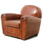 Pasargad Home Genuine Leather Paris Club Chair, Brown