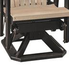 OS Home and Office Model Fan Back Swivel Glider in Weatherwood with a black base