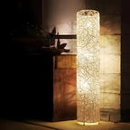 Plug In Column LED Rattan Floor Lamp for Living Room