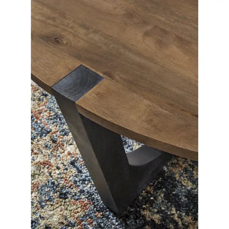 Signature Design by Ashley Hanneforth Brown/Black Coffee Table - 44W x 44D x 19H