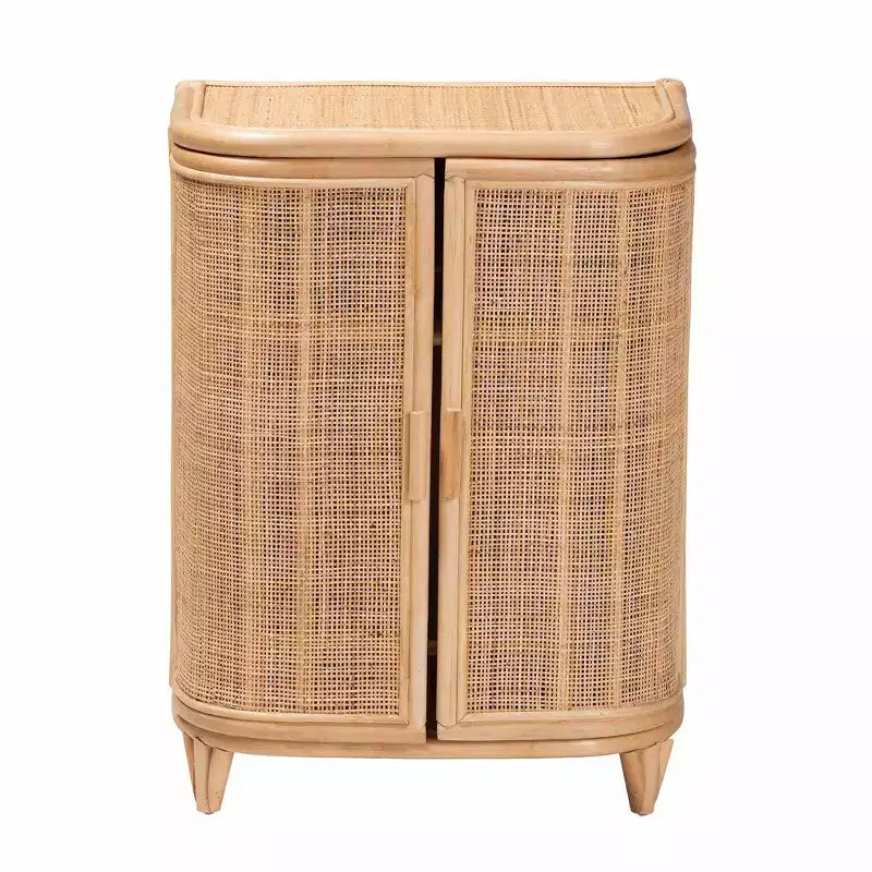 bali & pari Yanka Mobile Contenitore in Rattan Naturale: Artigianale, 2 Ripiani, Design Bohemien