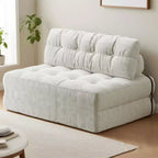 Full Corduroy Folding Sofa Bed Futon, Floor Convertible Sleeper Chair with Pillow & Back Support