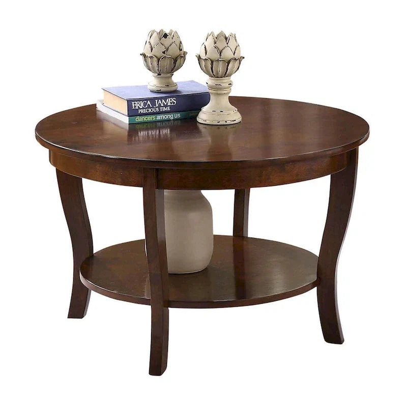 Round Coffee Table with Shelf