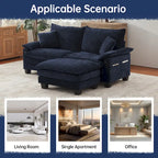 Divano Sezionale Modulare, Comodo Divano Sezionale Cloud con Pouf, Divano Letto a Seduta Profonda per Soggiorno