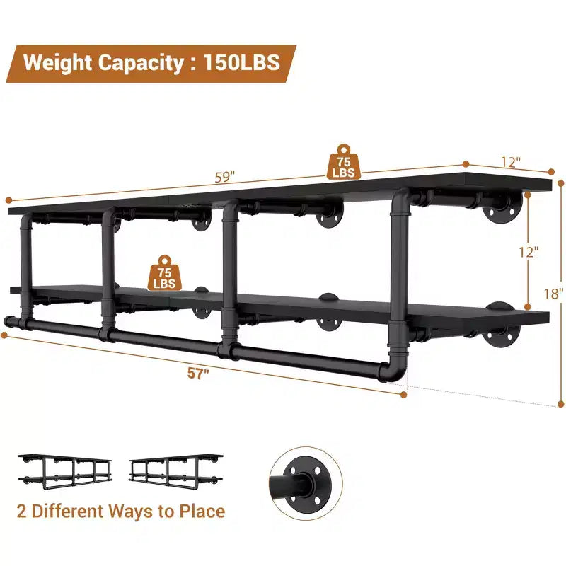Besiost 2-Tier Clothing Rack with Hanging Rod, Clothing Shelves with Top Shelf