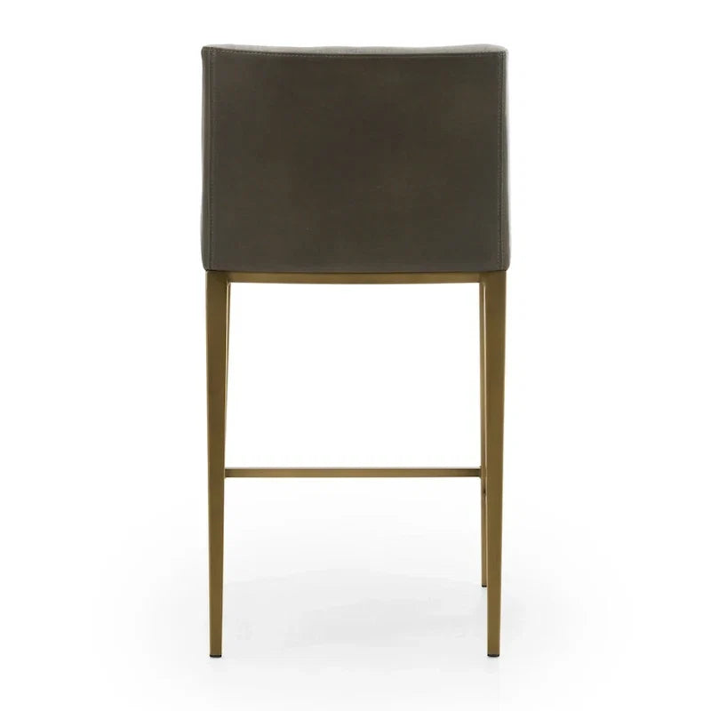 Modrest Fairview Contemporary Grey & Brass Counter Stool
