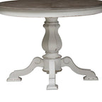 Magnolia Manor Round Pedestal Dining Table with Expandable Leaves - 2 Finishes
