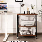 Scaffale da Cucina a 3 Livelli Costway, Carrello per Forno a Microonde con Gancio
