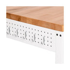 Work Center Island Table with Solid Wood Top, 48 W x 24 D x 36 H, White