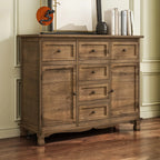 Rustic Brown Wood Accent Cabinet for Living Room Storage