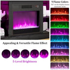TV Stand with Electric Fireplace LED Lights Remote Controls
