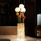 Plug In Column LED Rattan Floor Lamp for Living Room