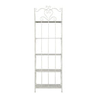 Metal Scroll Indoor Outdoor Tall Folding 5 Shelves Bakers Rack - Gold or White - Roche River Decor