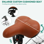 Moasis24/26 Vélo Cruiser 7 Vitesses, Vélo à Cadre Bas Ajustable, Vélo de Ville, Bicyclette
