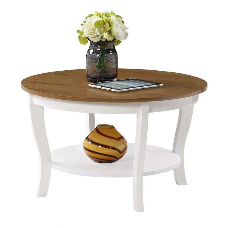 Round Coffee Table with Shelf