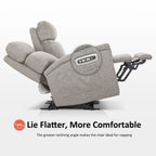 Canapé inclinable électrique MCombo 60,2 po avec massage et double chauffage, appuie-tête réglable, ports USB et Type C, tissu