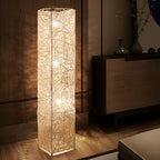 Plug In Column LED Rattan Floor Lamp for Living Room