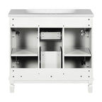 36'' Modern Bathroom Vanity with Top Sink and Mirror Cabinet,2 Doors and 2 Drawers